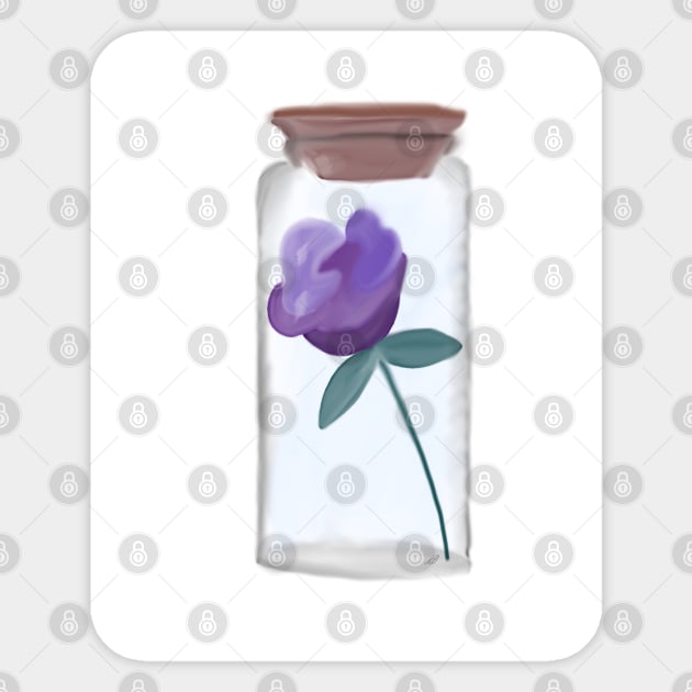 Flower in a vial Sticker by NatLeBrunDesigns